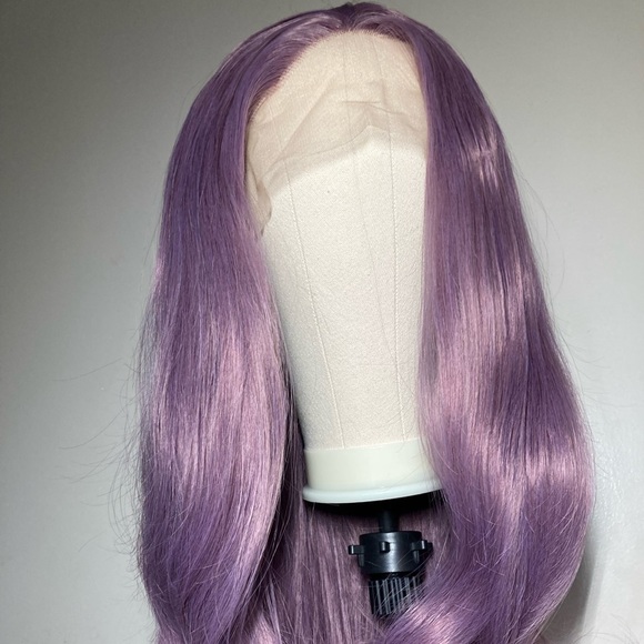 Long Purple Wavy Lace Front Wig - Picture 11 of 15